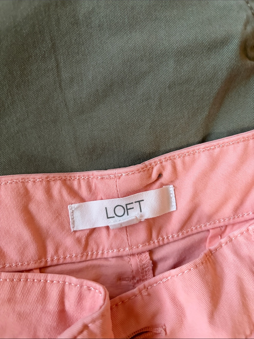 LOFT 3 pair skinny ankle length chinos in Pink, Green, Cream - Picture 3 of 4